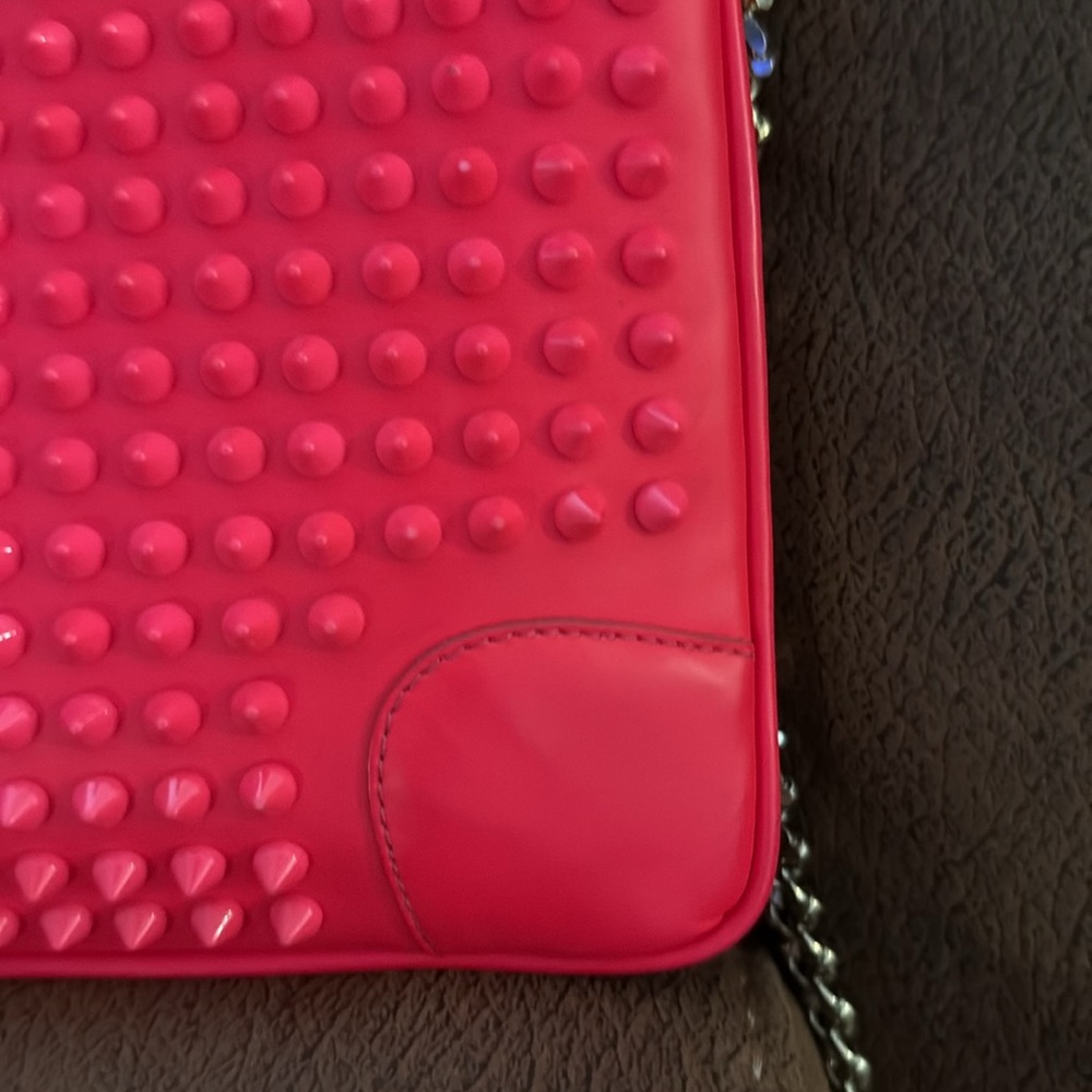 Christian Louboutin Loubiposh Studded Pink Clutch or Shoulder Bag - Picture 6 of 10